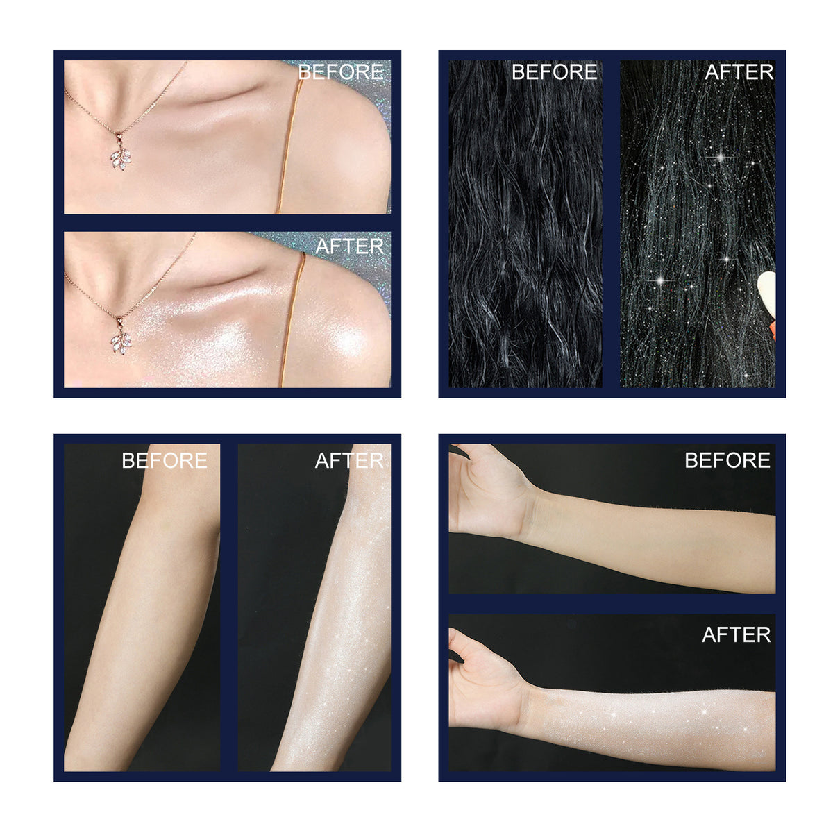 Brightening Glitter Facial Body Clavicle Hair Highlight Spray Evening