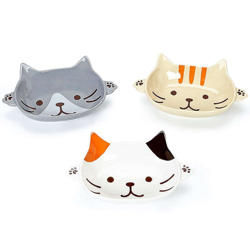 Japanese-Style Ceramic Cat's Claw Deep Plate - Double-Ear Porcelain Tray