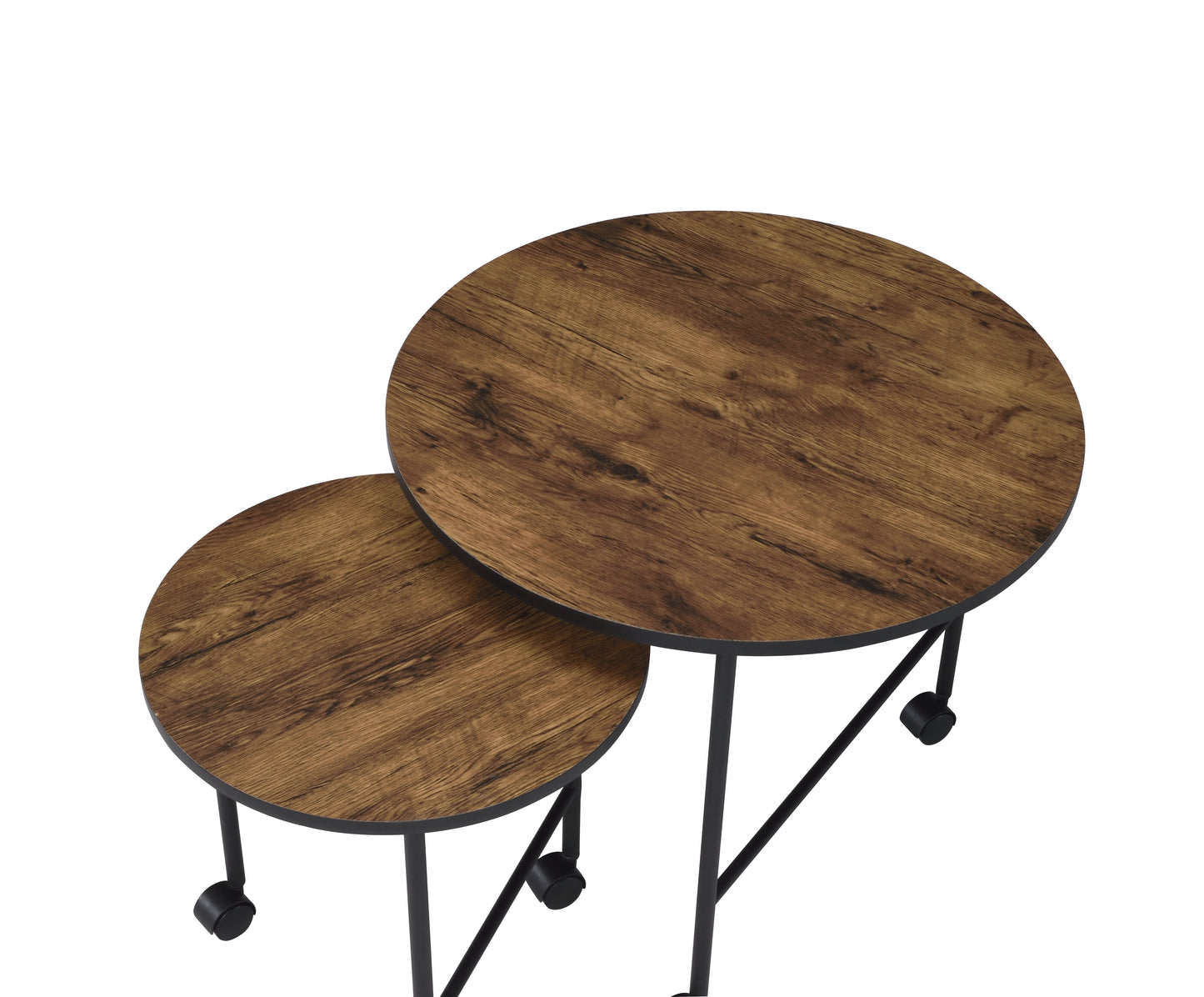 Nesting Table Set with Vintage Oak Finish - 2 Piece