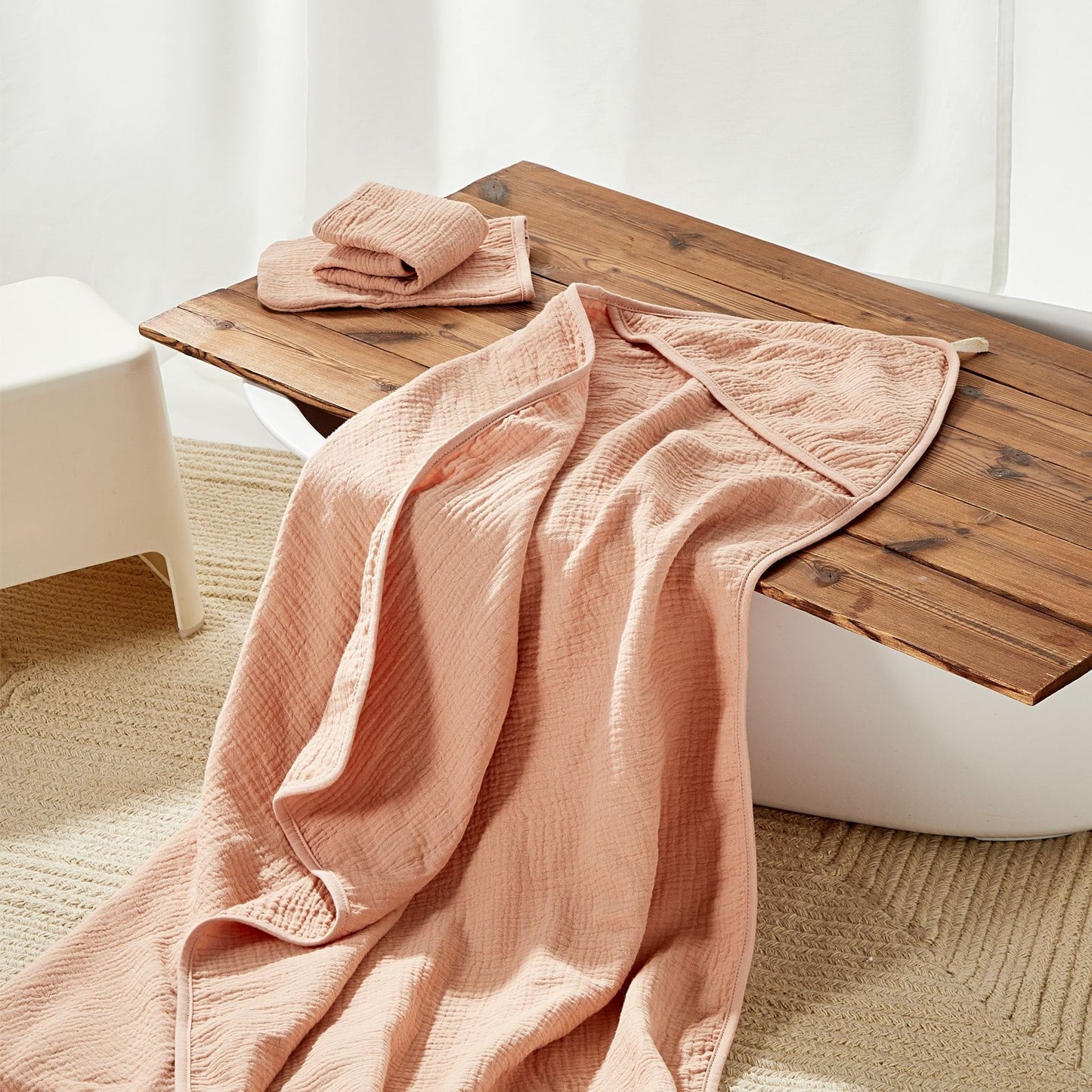 Children's Hooded Bath Towel Set with Cotton Gauze Hoodies – 3-Piece Bath Towel Set