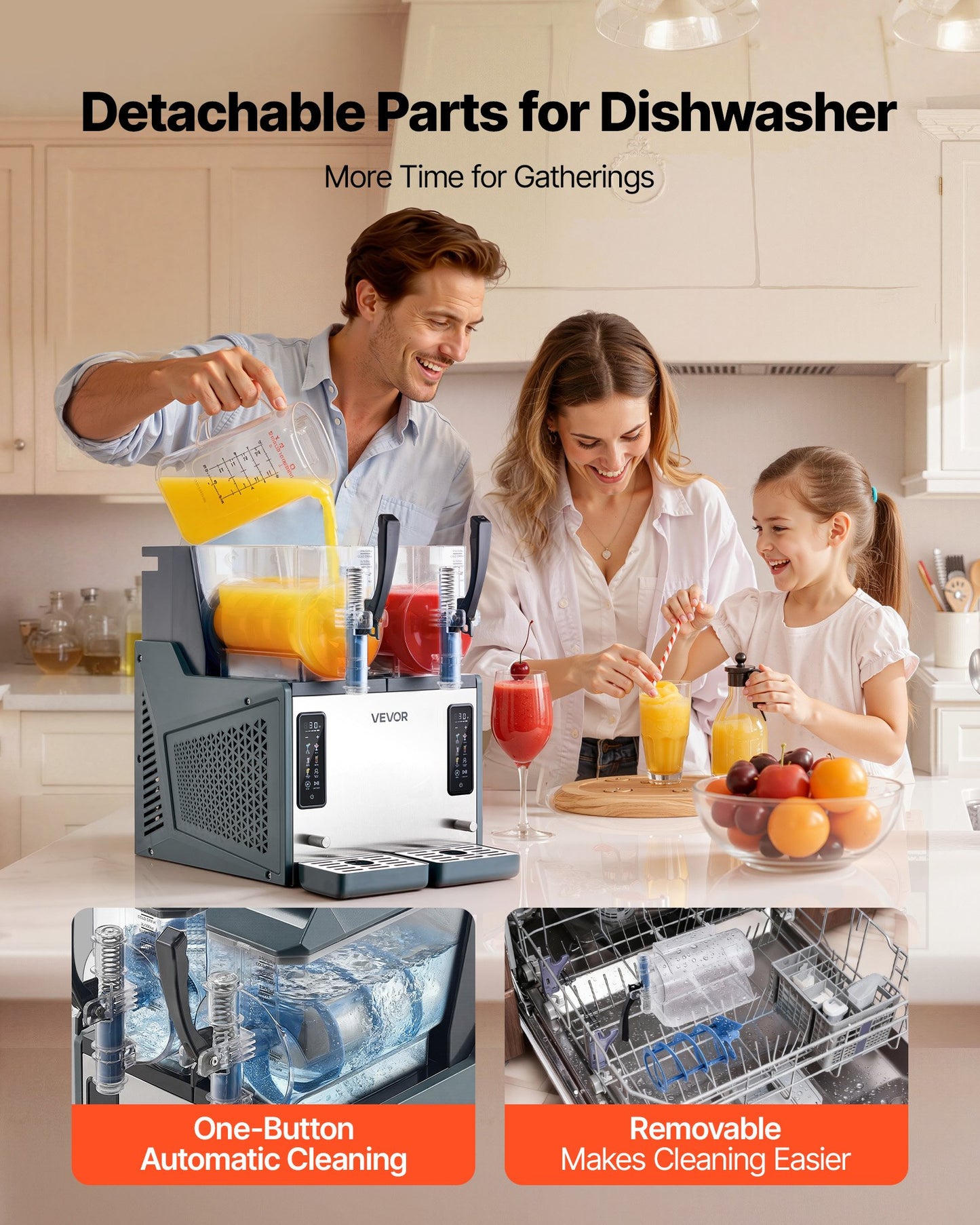 Large Capacity Frozen Drink Maker - Slushie Machine for Margaritas, Milkshakes & More