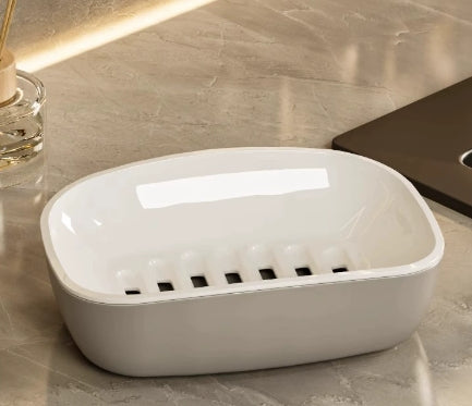 Double-Layer Soap Dispenser Box with Mesh Cover for Kitchen Storage