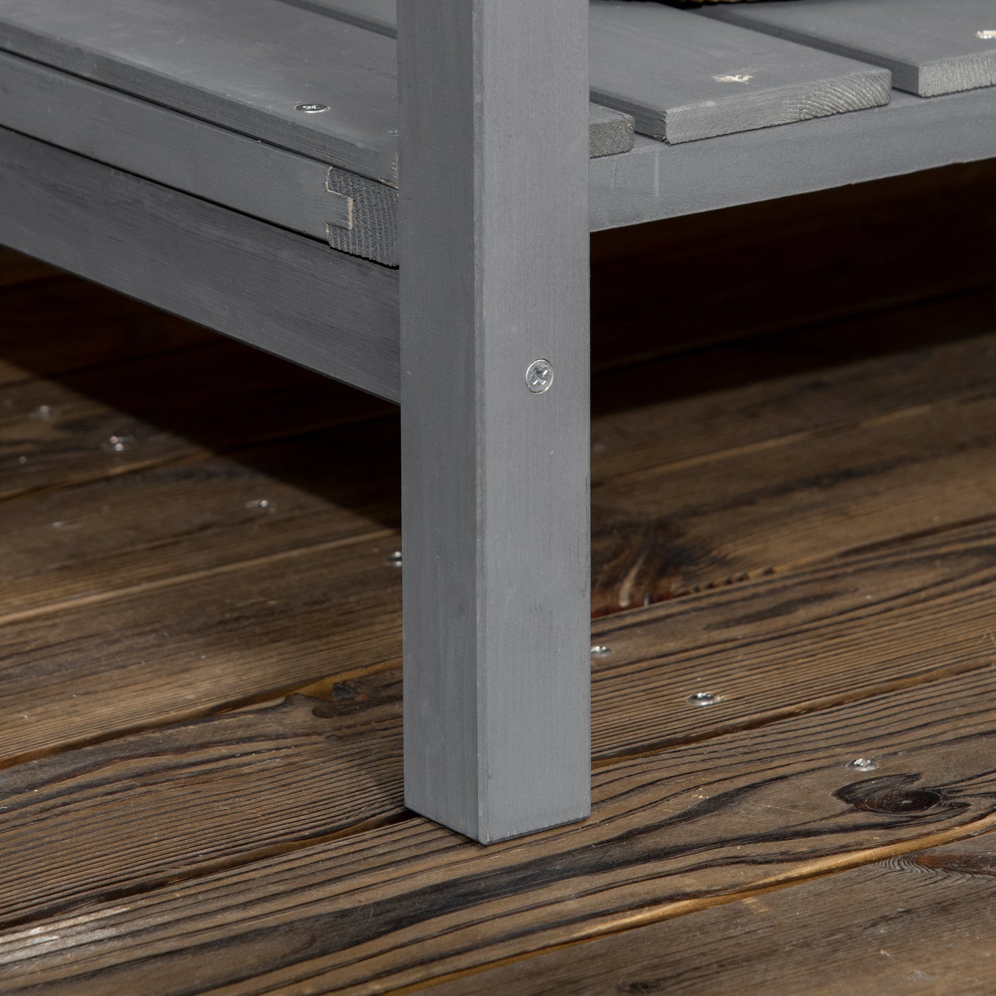 Wooden Raised Garden Bed with 8 Planter Boxes and Open Shelf - Dark Gray