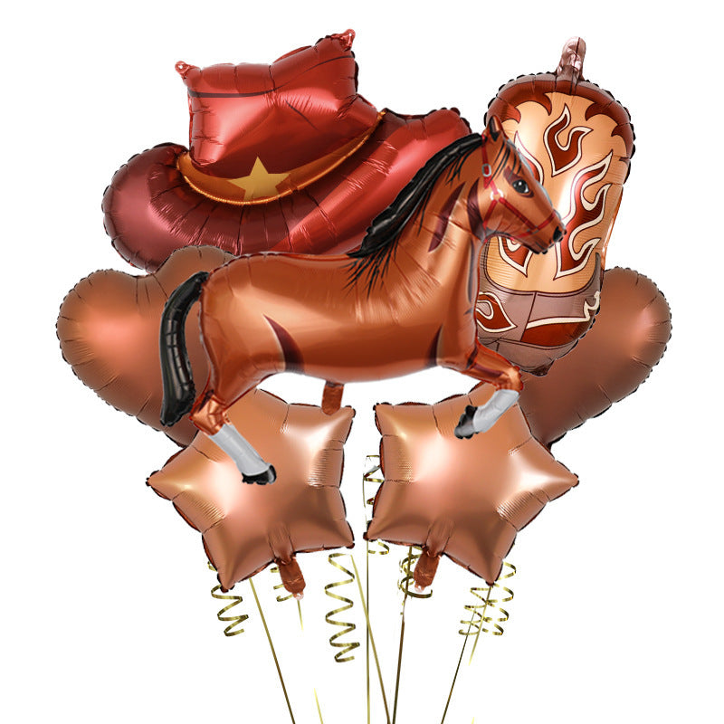 7-Piece Farm Animal Party Balloon Set for Children's Birthdays and Events
