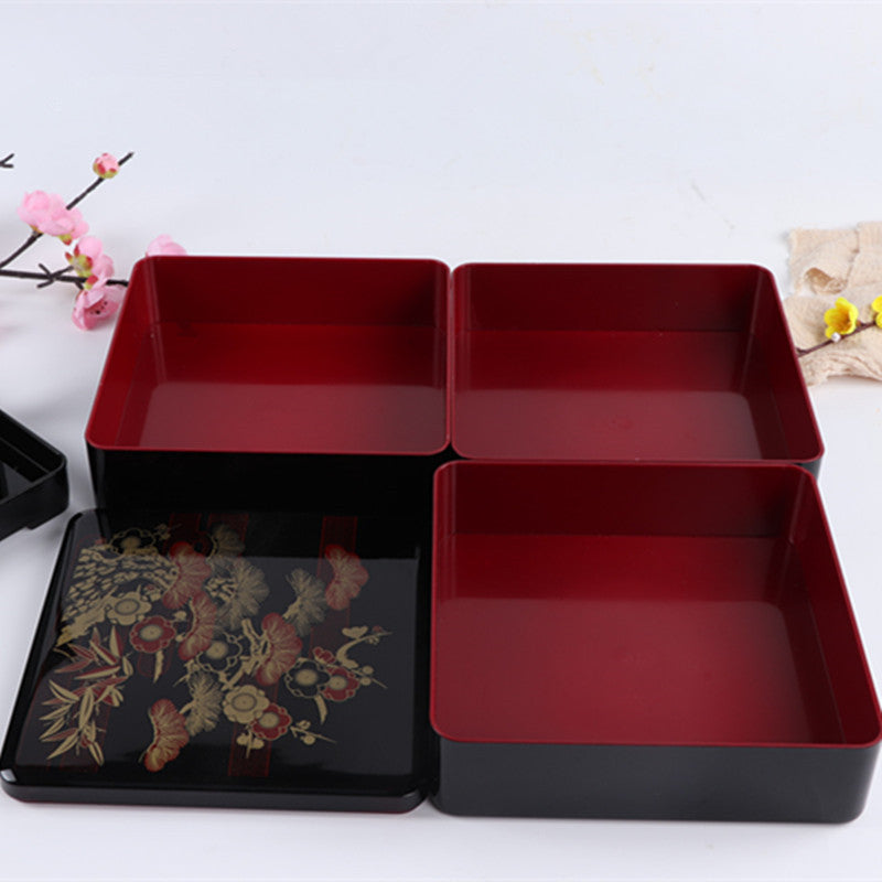 Three-Layer Japanese-Style Portable Lunch Box with Food-Grade ABS