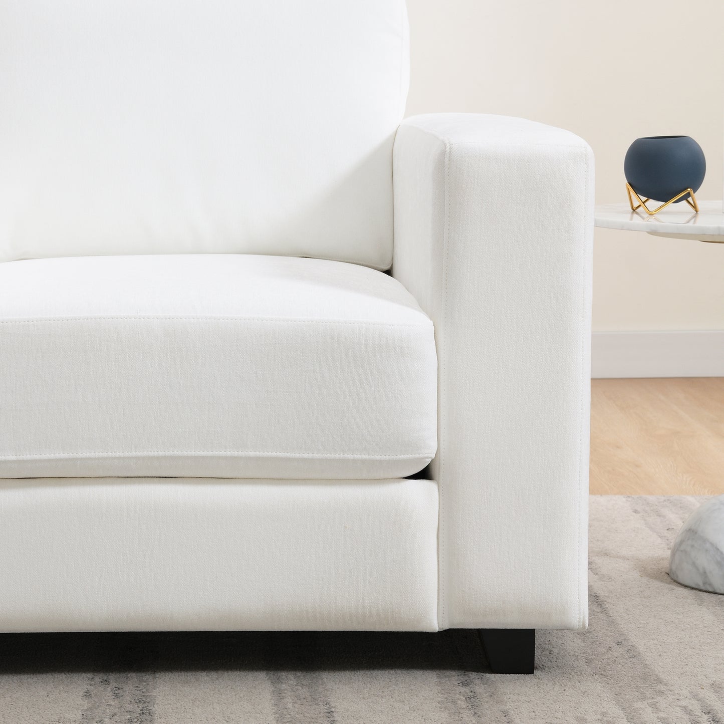 Oversized Accent Chair With Widen Arms, Chenille Fabric Modern Chair,