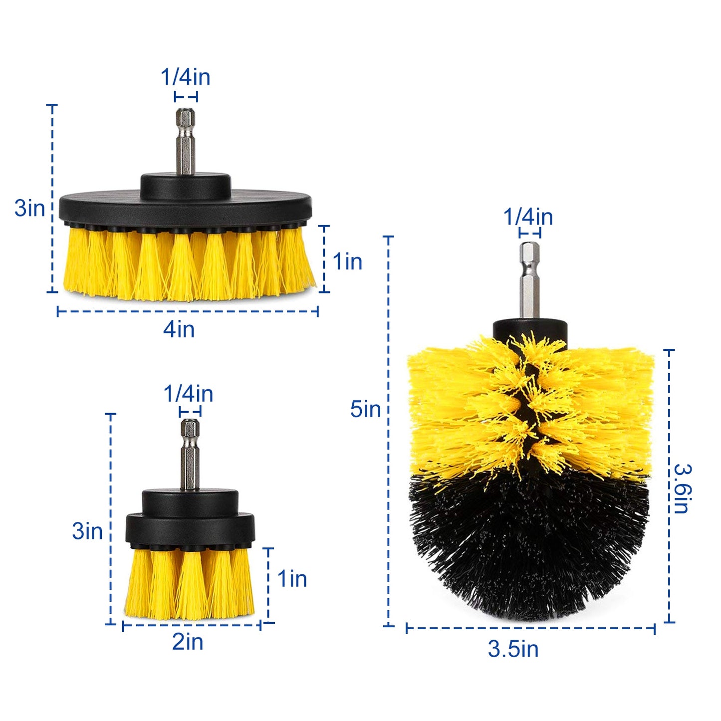 Drill Brush Cleaning Set 3Pcs Power Scrubber for Car, Tile, Bathroom and More