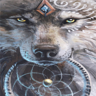 3D Wolf Tribe Warrior Duvet Cover Set - Cartoon Animal Bedding with Polyester Fabric