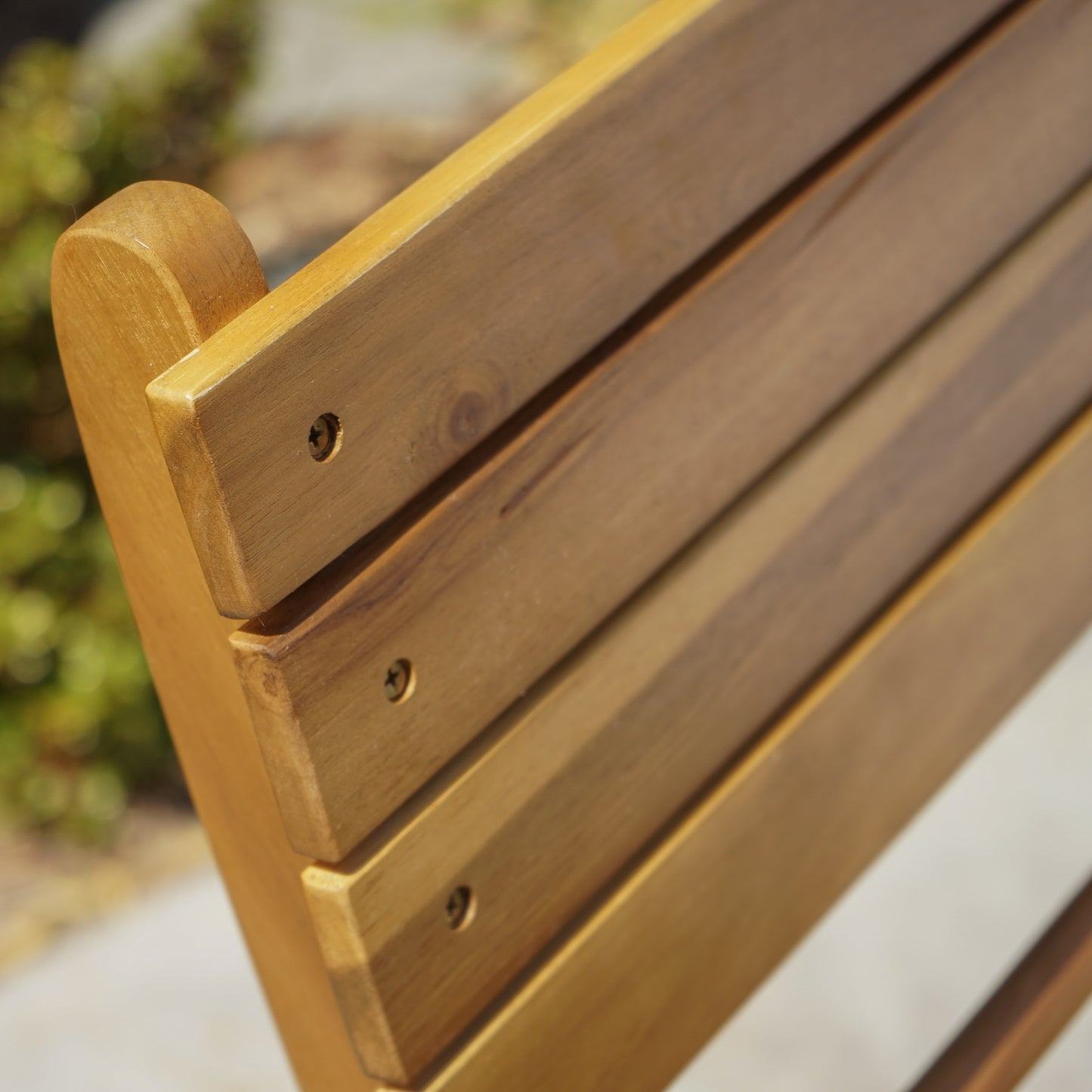 Outdoor Acacia Wood Folding Dining Chair Set - Natural Finish