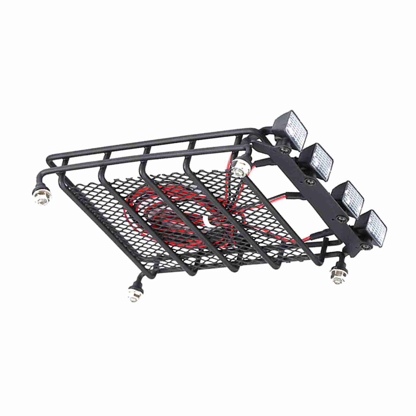 Middle Size Roof Rack Luggage With LED Lights Quadrate For SCX10 1/10