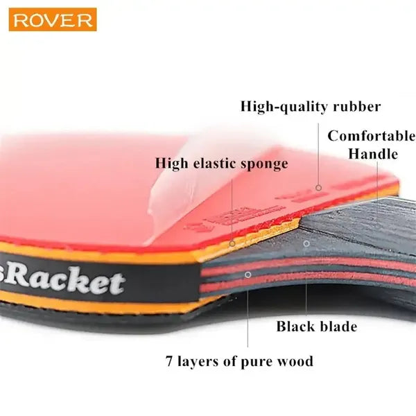 Professional 7-Ply Table Tennis Racket Set with Double Paddles & Carry Bag