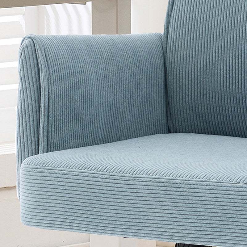 Ergonomic Mid-Back Office Chair - Striped Fabric, Blue