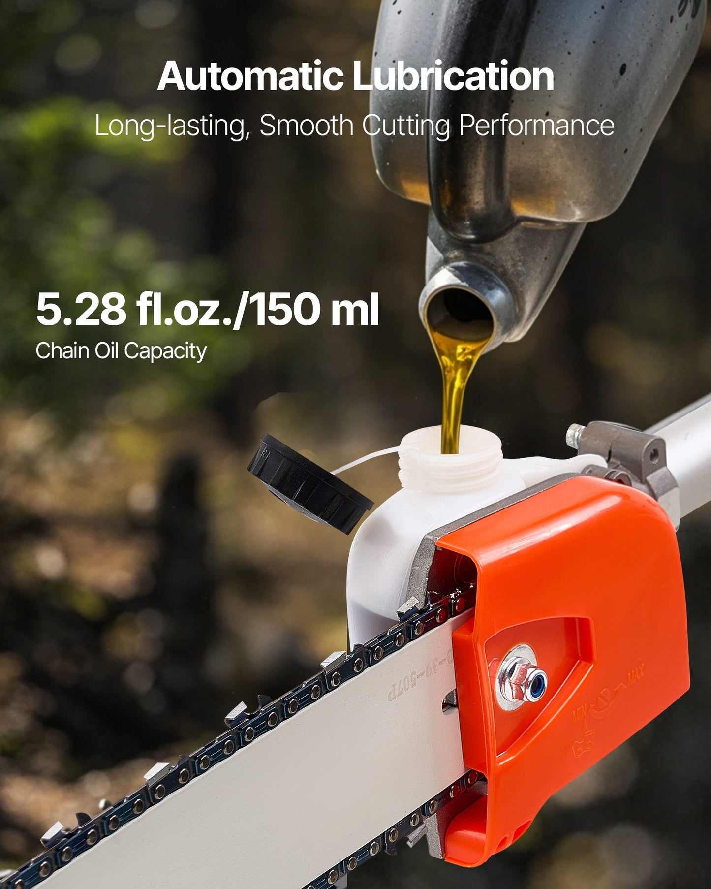 Gas Pole Saw 43CC 2-Stroke Gasoline Tree Trimmer Extendable 10-Inch Bar