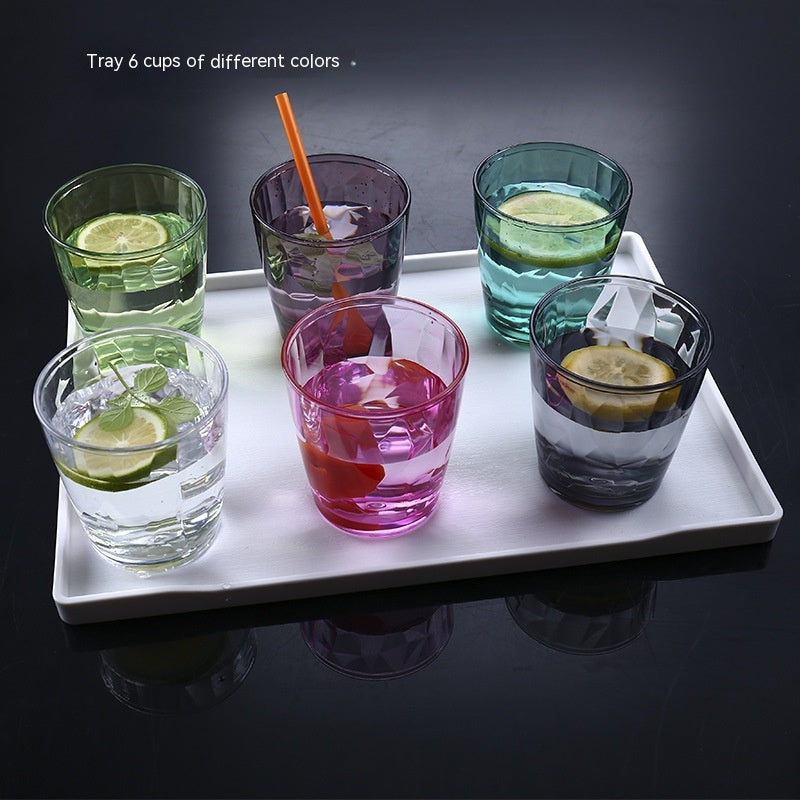 Acrylic Restaurant Tea Cup - Transparent Octagon Drinkware, Shatter-Resistant