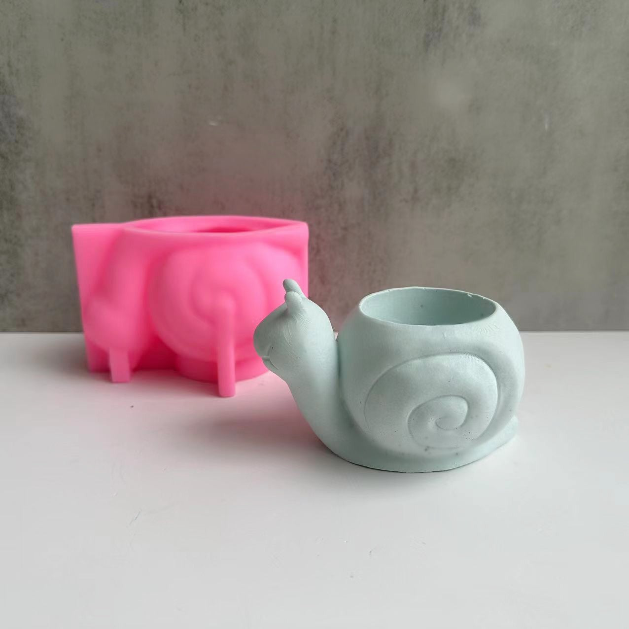 Snail Flower Pot Silicone Mold for Resin Gypsum Concrete Crafts - HP150