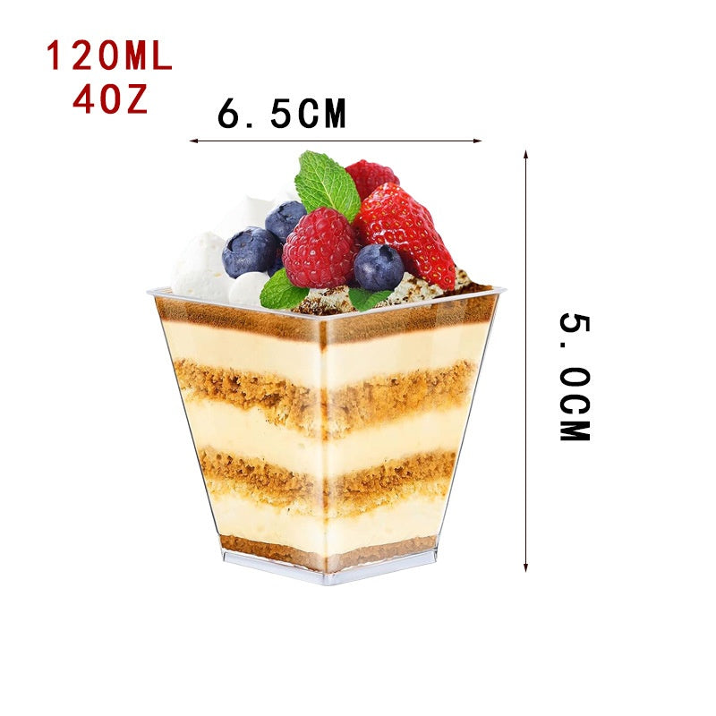 Transparent 120ml Trapezoid Mousse Cups Set - Food Storage Jars