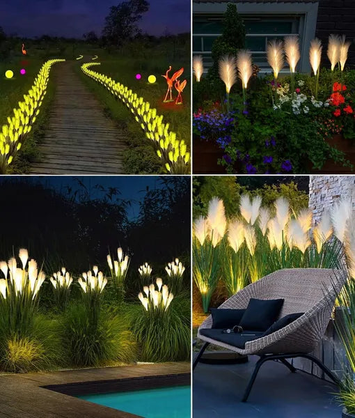 Solar Garden Lights - Waterproof Flower Decorative Lighting, 4 Pack