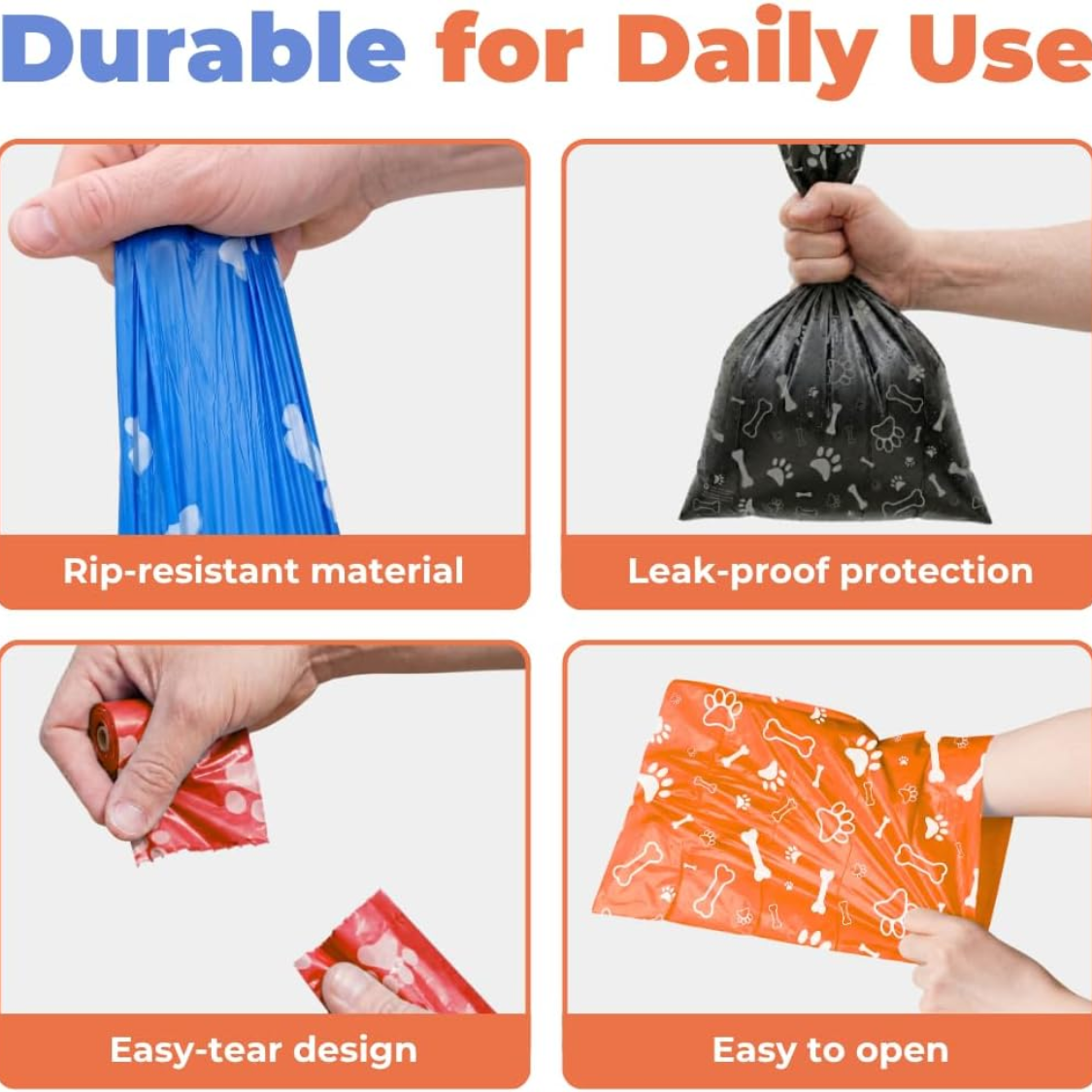 Dog Waste Bags 150 Count Leak-Proof Tear-Resistant Disposable Poop Bags