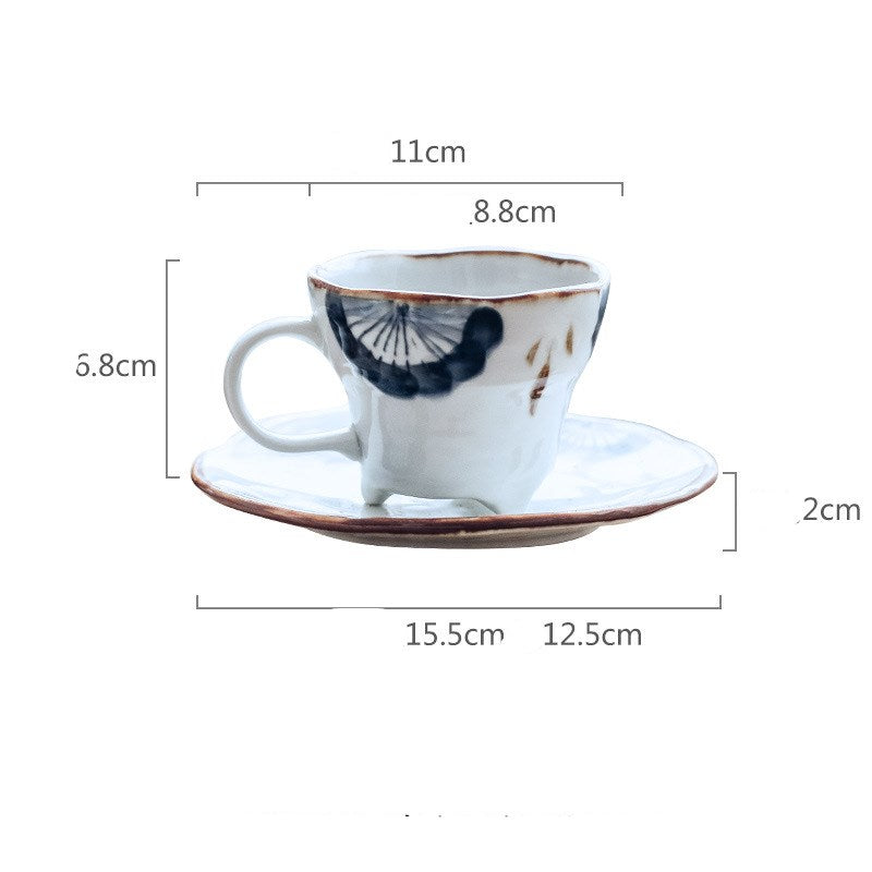 Portable Hand Painted Ceramic Tea Cup with Japanese Underglaze Craft