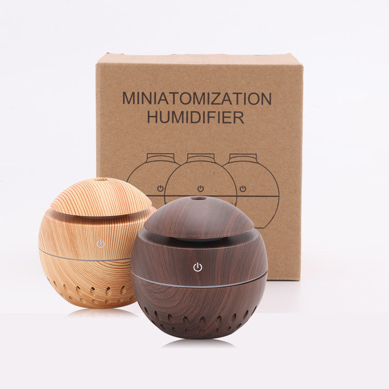 Wood Grain USB Humidifier Night Light for Car & Home