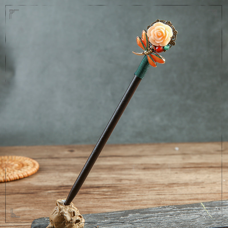 Wooden Hairpin - Black