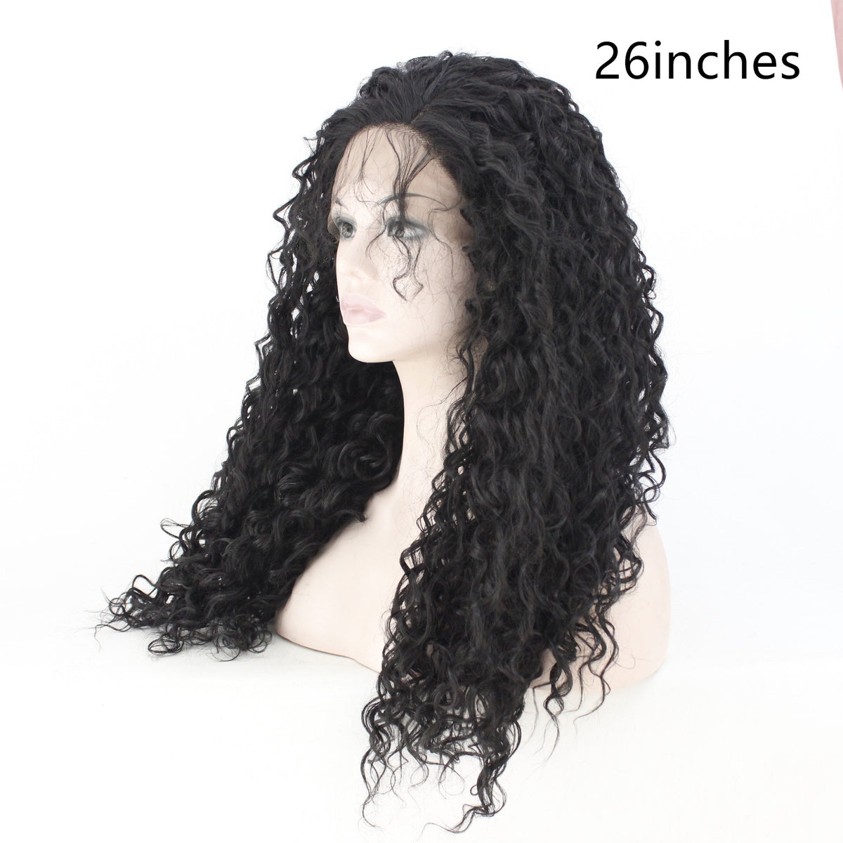 Long Curly Synthetic Wig - Black