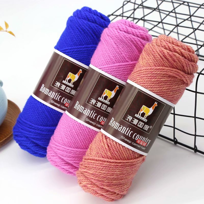 Romantic Country Hand-Knitted Alpaca Scarf Thread - Wool Yarn for Crafts