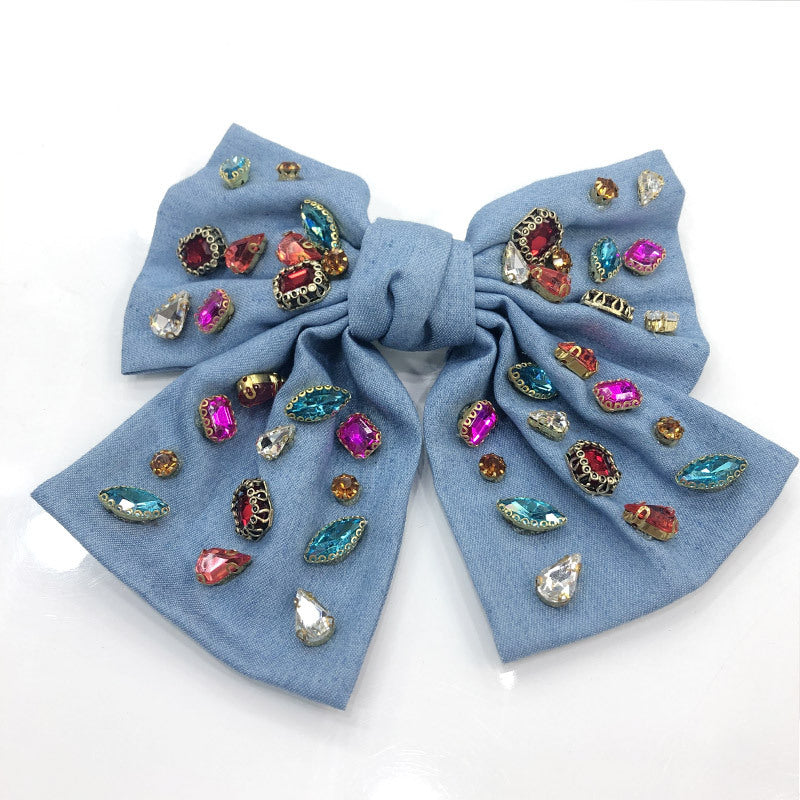 Rhinestone Bow Hair Clip Spring