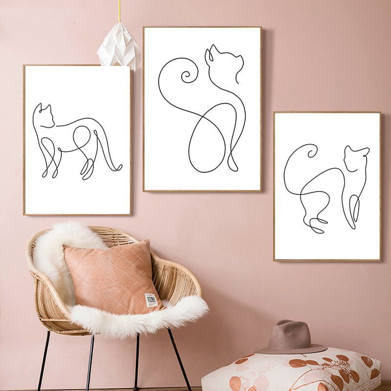 Minimalist Line Art Wall Decor Canvas - Abstract Sofa Living Room Mural