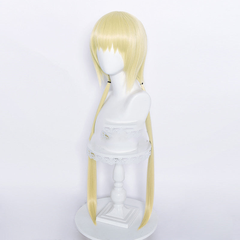 Yellow Pigtail Cosplay Wig - Long Hair, Adjustable