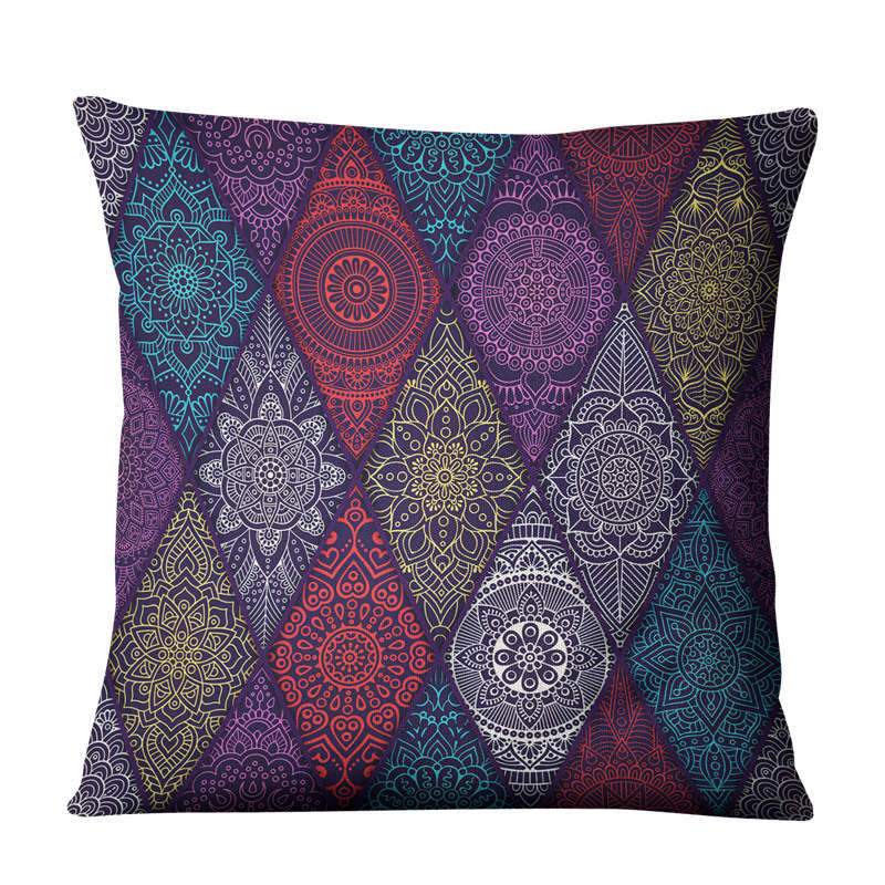 Linen Pillow Cover 45x45cm Geometric Abstract Home Decor Cushion Case