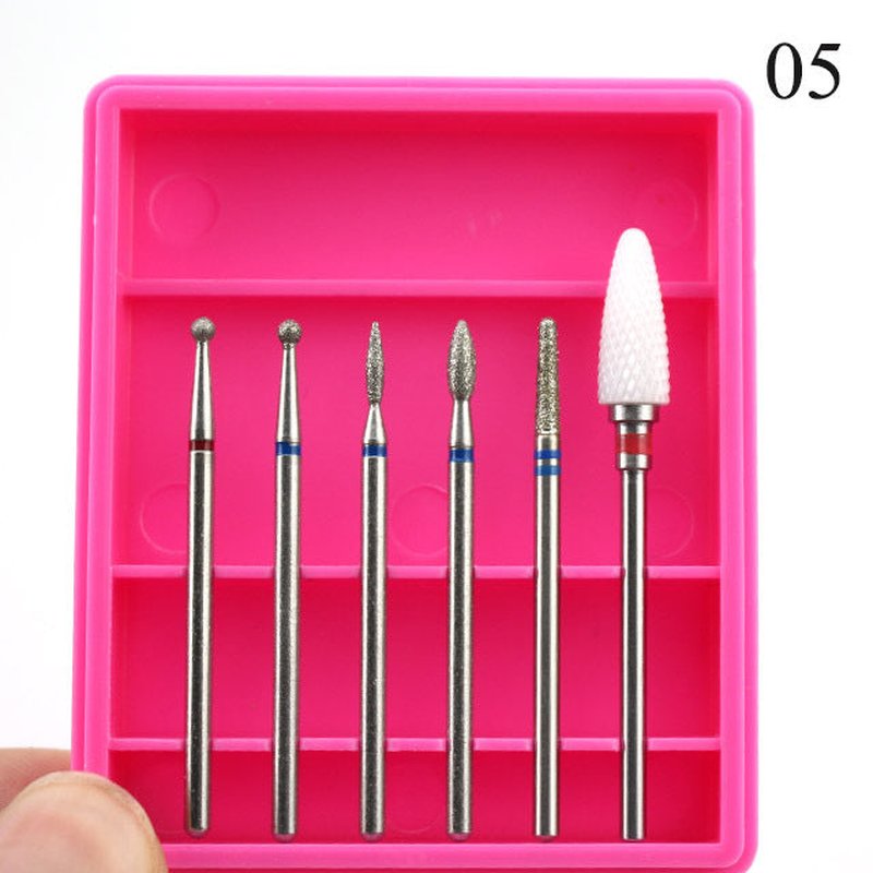Ceramic Nail Drill Bits Set – 6pc Manicure Pedicure Accessories