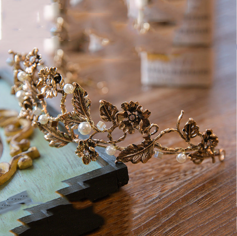 Vintage Bridal Crystal Headpiece - Ancient Gold