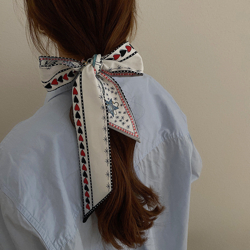 Korean Small Scarf & Long Headwear Tie Headband - Plaid Hair Accessory