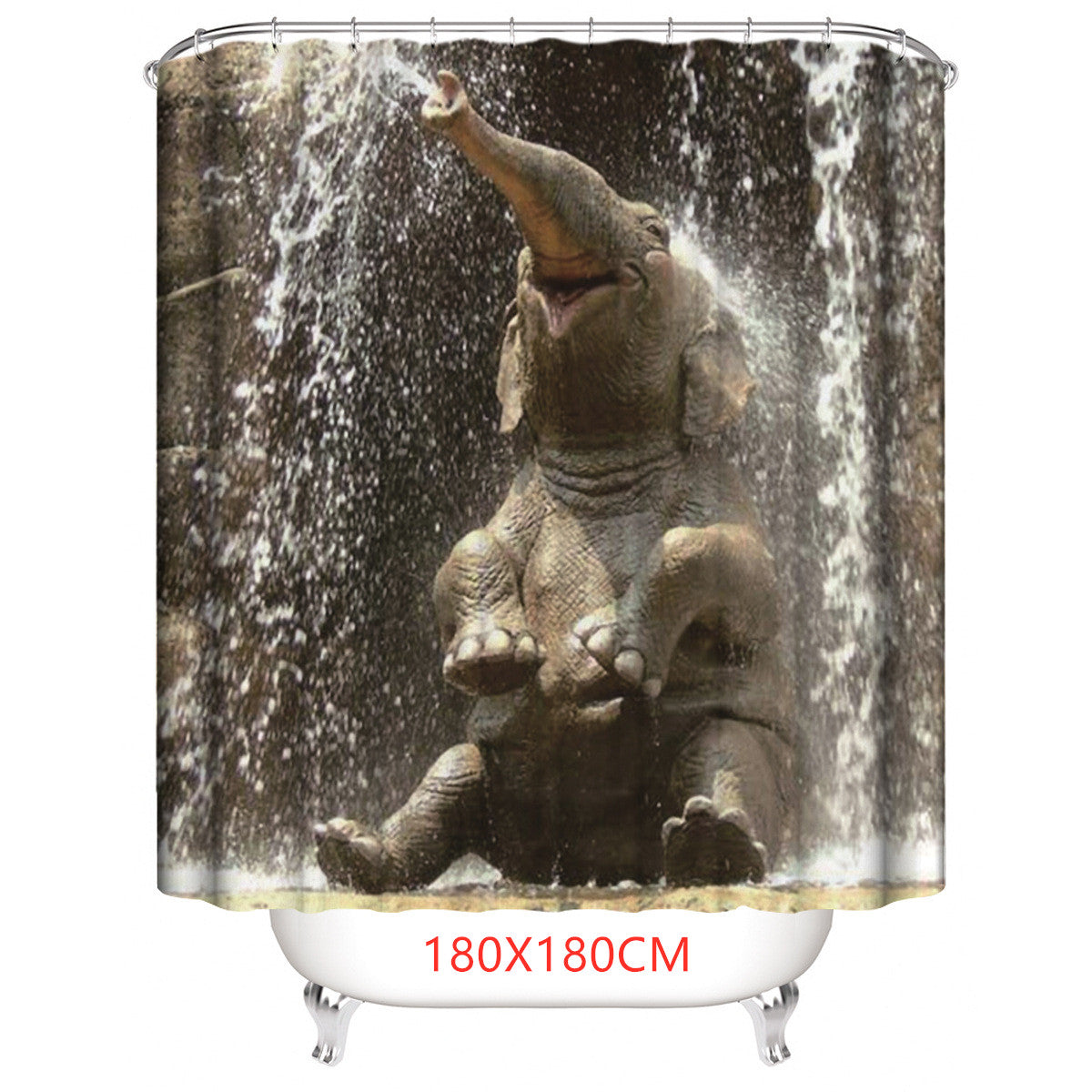 Digital Elephant Shower Curtain Set - Multiple Sizes Bathroom Decor