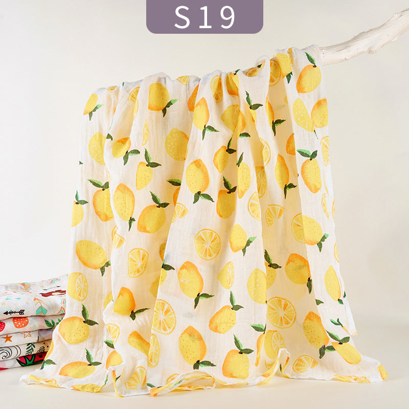 Cotton Gauze Baby Swaddle Towel - Double Layer Newborn Bath Wrap