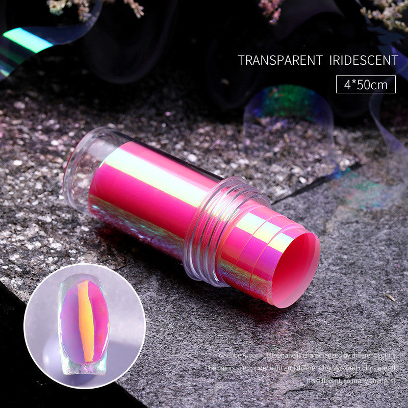 Aurora Ice Cube Cellophane Nail Art Decorations Box for DIY Manicure