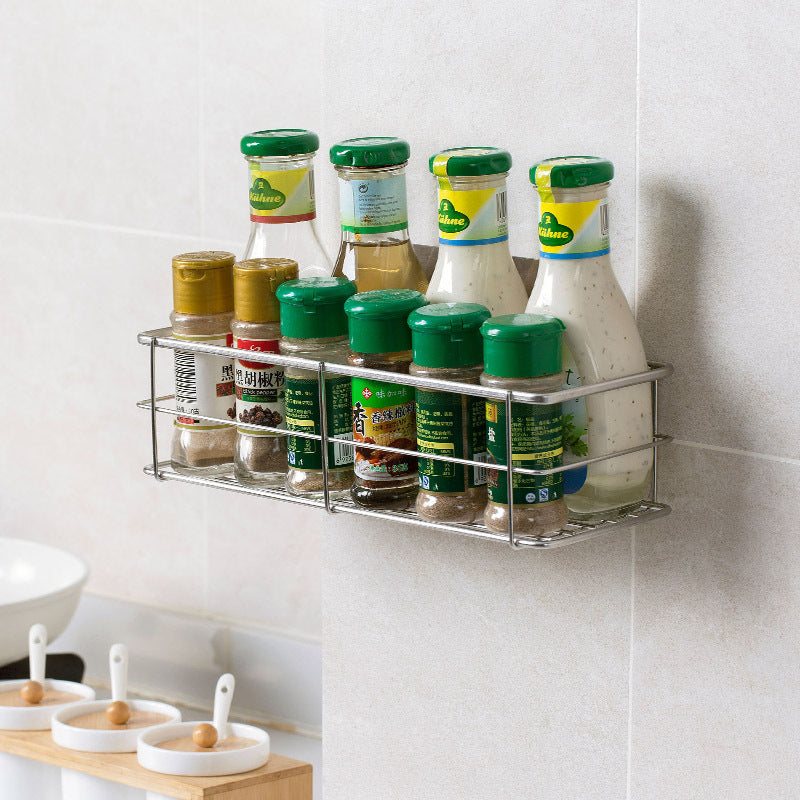 Stainless Steel Bathroom Shelf Wall Mount No Punching Nordic Style