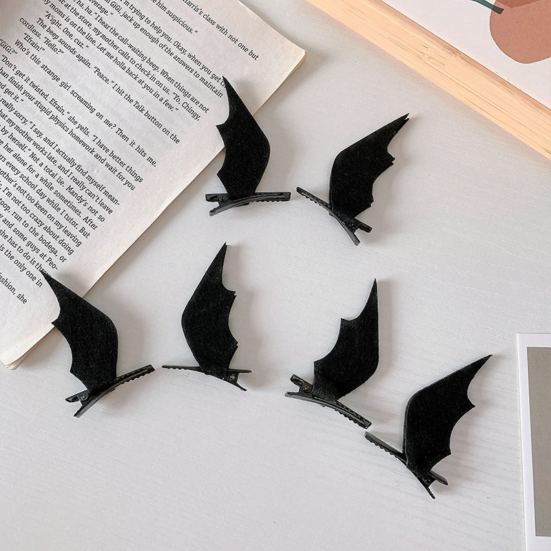 Devil Wings Hairpin - Black Halloween Hair Clip