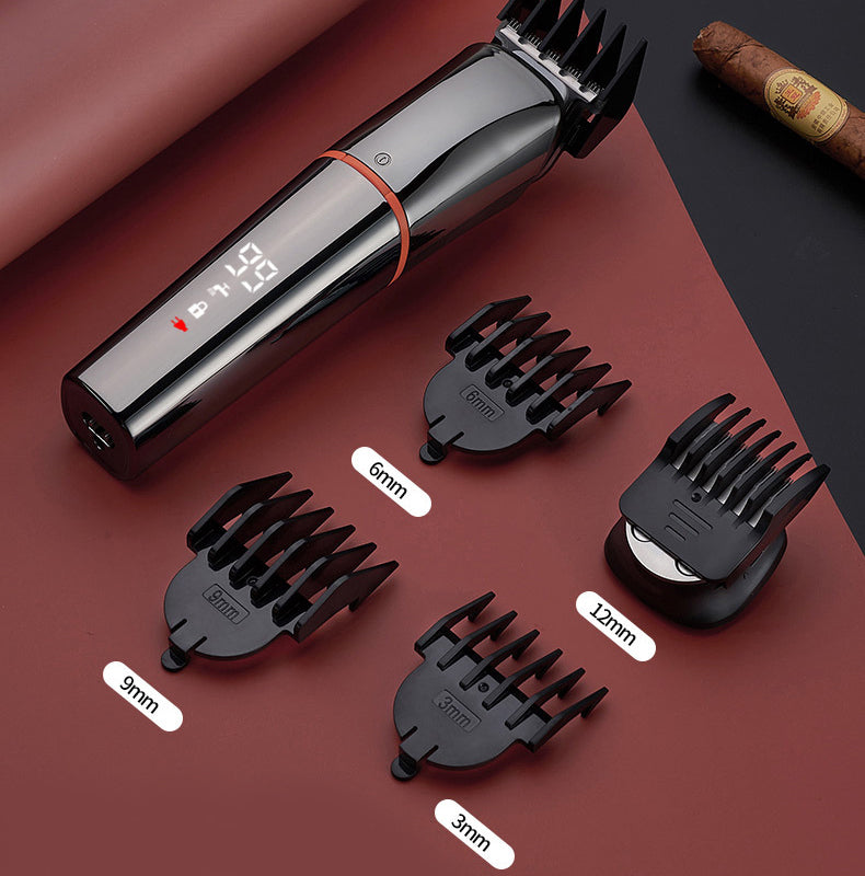 Rechargeable LCD Hair Clipper & Trimmer - Black