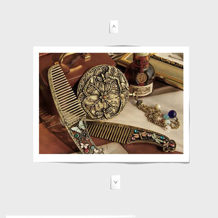 Decorative Butterfly and Dragonfly Comb - Diamond Alloy Hollow Design
