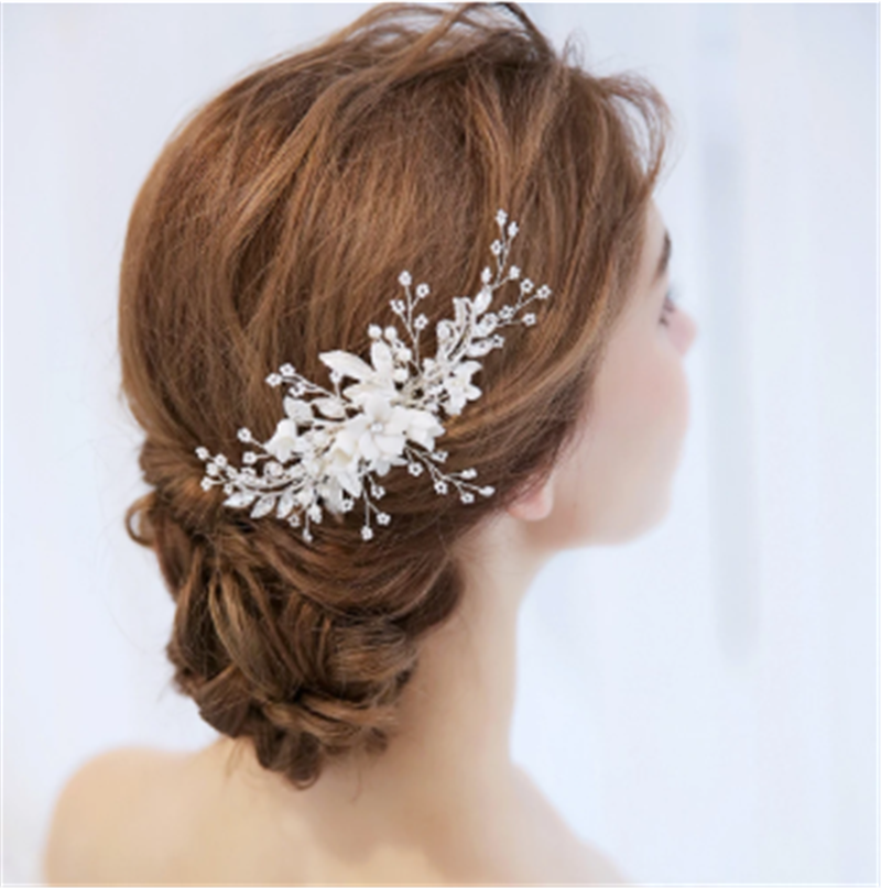 Wedding Hairpin Alloy Flower Crystal Hair Clip - Gold