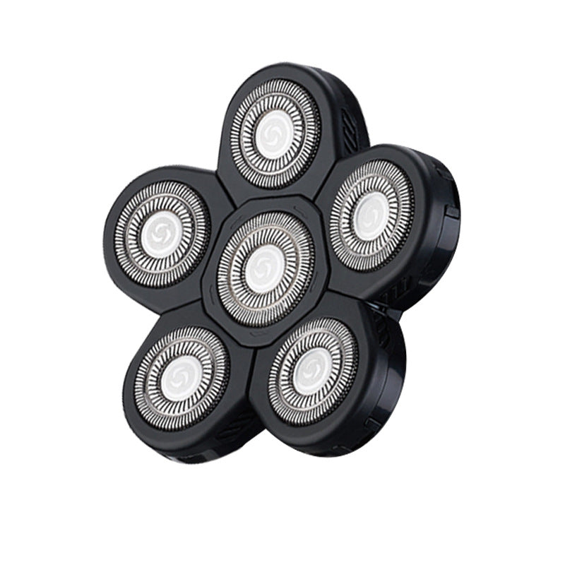 6-Blade Replacement Head for Electric Shavers - Black
