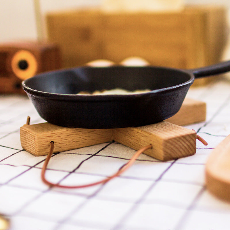 Japanese Beech Wood Potholder Dining Table Mat - Household Kitchen Accessory