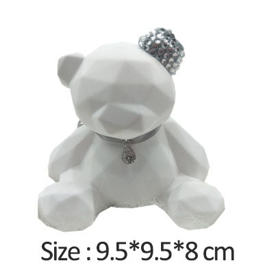 Car Aromatherapy Decor Bear - Geometric Plaster Ornament with Essential Oil