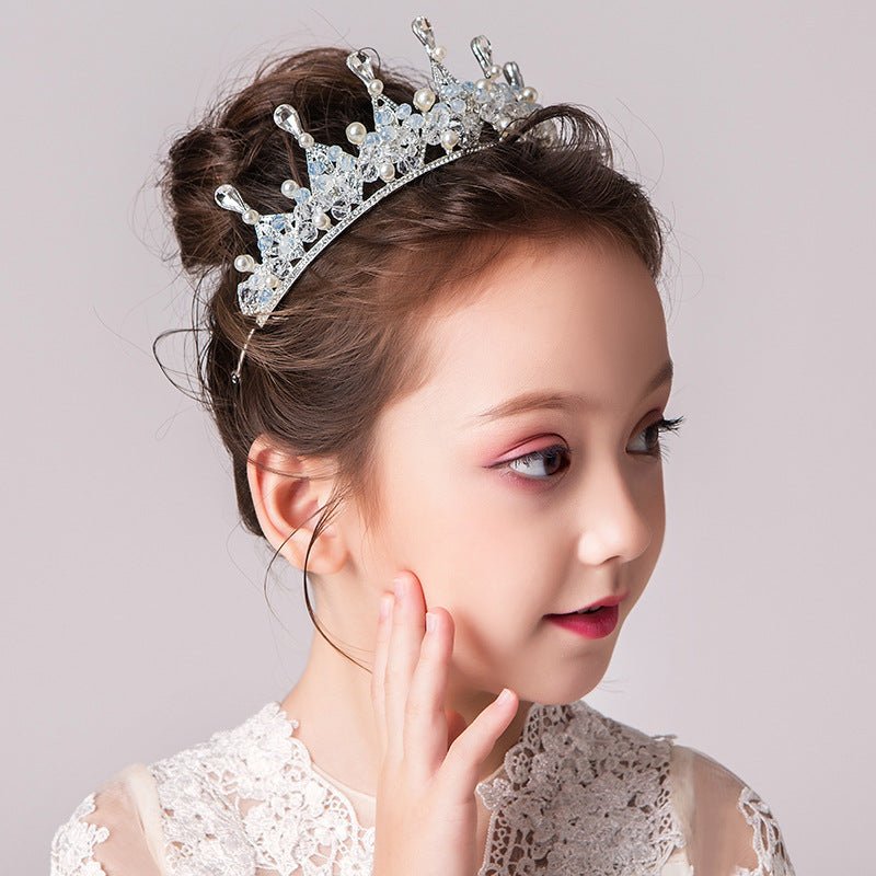 Children's Crystal Crown Headband - Silver