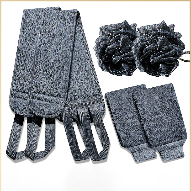 Men's Mud Rubbing & Ash Rubbing Bath Towel Set - 3, 4, or 6 Pieces