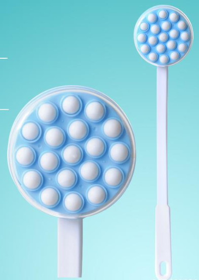 Back Washing Brush with Long Handle for Shower Gel Massage - Blue