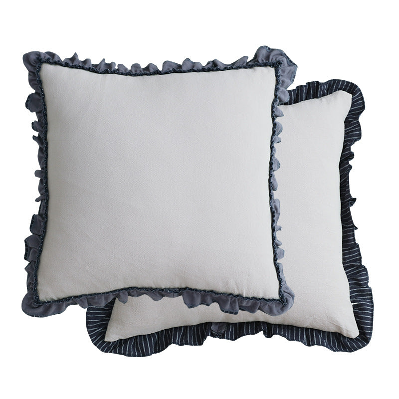 Pastoral Striped Sofa Cushion Cover British Style Sweet Pillowcase