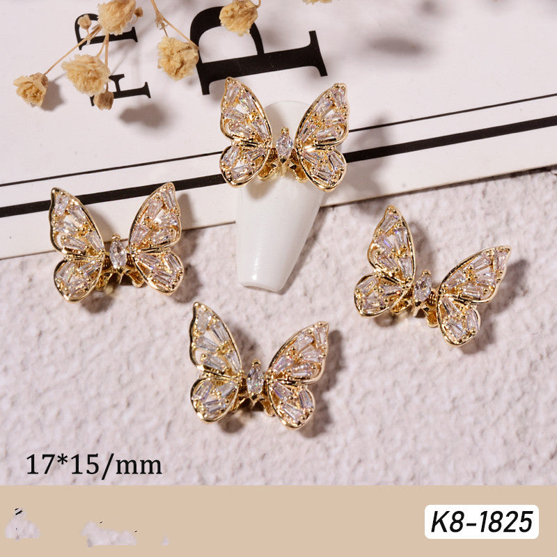 Moving Smart Butterfly Nail Art Jewelry Set - Zircon Nail Decorations